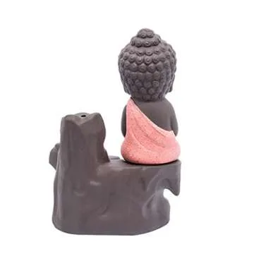 Bluzare Backflow Incense Burner Buddha Monk Ceramic