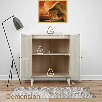 Elegant QHITTY Rattan Sideboard Buffet Cabinet for Storage