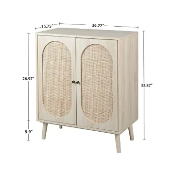 Elegant QHITTY Rattan Sideboard Buffet Cabinet for Storage