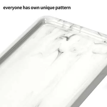 Nucookery Ceramic White Marble Tray for Kitchen and Bath
