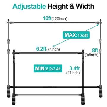 EMART 10 x 8ft Adjustable Banner Stand - Suitable for Trade Shows and Photography