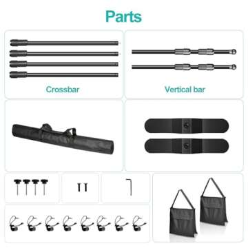 Adjustable 10x8ft Backdrop Stand - Perfect for Events