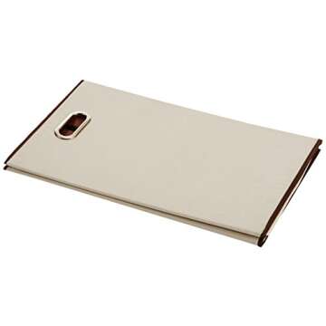 Amazon Basics Rectangular Foldable Laundry Basket Hamper, Beige,Brown