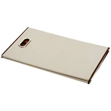 Amazon Basics Rectangular Foldable Laundry Basket Hamper, Beige,Brown