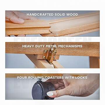 Heavy Duty H Frame Wooden Art Easel for Adults - Oil Painting Easel Stand Wood Artist Easels for Painting - Adjustable Standing Studio Floor Easel - Professional Art Supplies, Large Canvas up to 90"