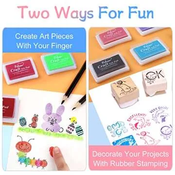 Fstaor 16 Colors Craft Ink Pads for Stamps, Non-Toxic Washable Stamp Pads for Kids, Paper, Wood, and Fabric (16 Pack)