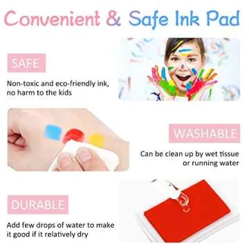 Fstaor 16 Colors Craft Ink Pads for Stamps, Non-Toxic Washable Stamp Pads for Kids, Paper, Wood, and Fabric (16 Pack)