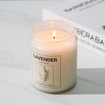 Lavender Candles for Home Scented Candles Gifts for Women 7 oz 50 Hrs Long Lasting Highly Scented Soy Lavender Candle Set for Body Relaxation & Stress Relief, 2 Pcs