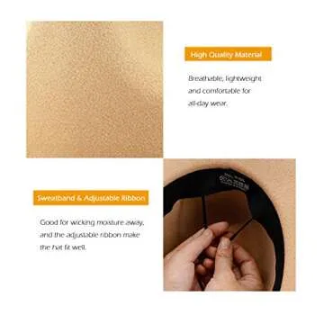 Lisianthus Women Wide Brim Fedora Hat for Stylish Comfort