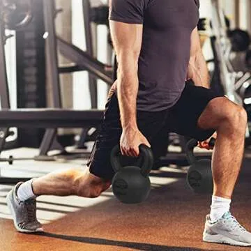 Yes4All 20 lb Solid Cast Iron Kettlebell for Strength Training