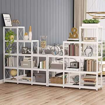 Tribesigns Rustic Ladder Bookshelf for Home and Office