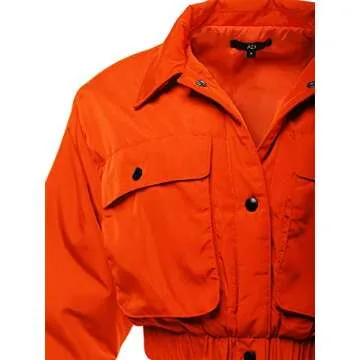 Trendy Cropped Quilted Bomber Jacket for Women