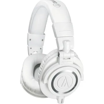 Audio-Technica ATH-M50xWH Headphones with Stand & Cable