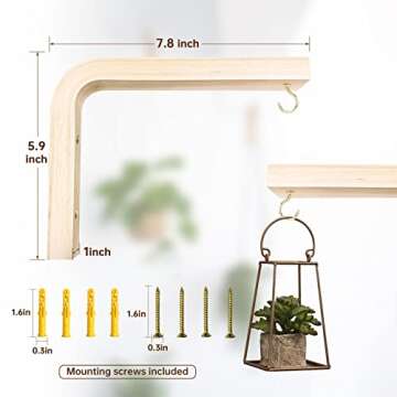 Jantens Indoor Plant Hangers - Stylish Wooden Hooks