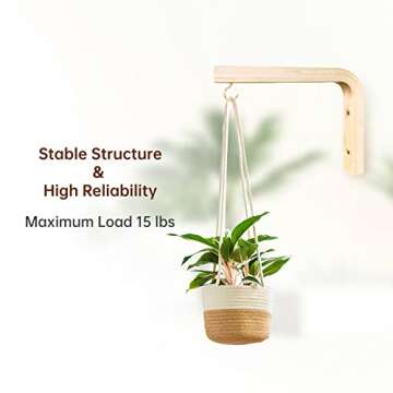 Jantens Indoor Plant Hangers - Stylish Wooden Hooks