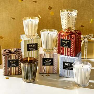 NEST New York Scented Classic Candle, Blue Cypress & Snow - 8.1 oz - Up to 60-Hour Burn Time - Reusable Glass Vessel