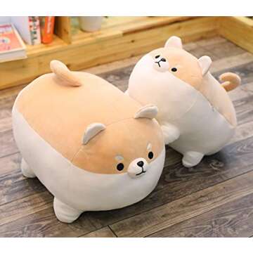 Auspicious beginning Shiba Inu Plush-19.6" Corgi Plush Dog Plushies Stuffed Animal, Plushie Toy Anime Kawaii Plush Soft Pillow, Giant Plushies Plushy, Cute Plushies Birthday Gifts for Kids Boys Girls