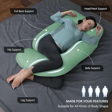 MOON PARK Full Body Pregnancy Pillow - Comfortable Support for All