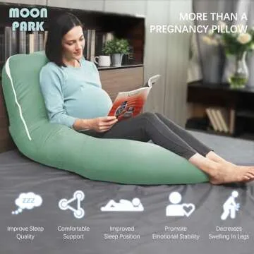 MOON PARK U Shaped Pregnancy Pillow with Cooling Cover