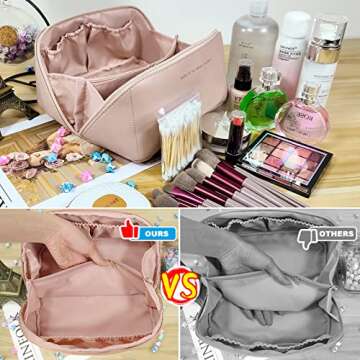 ISENSHI Large Capacity Cosmetic Bag for Travel & Makeup