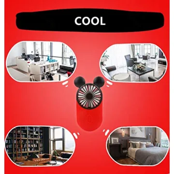 DECVO Cute Mini Fan Portable USB Rechargeable with LED Light