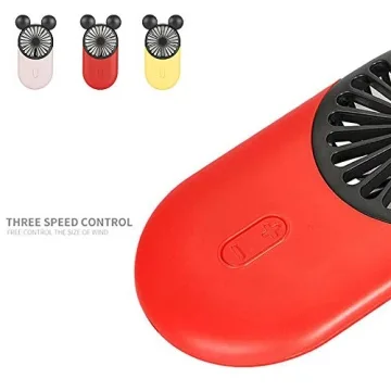 DECVO Cute Mini Fan Portable USB Rechargeable with LED Light