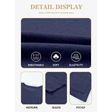 Eytino Womens Plus Size Casual Long Sleeve Tunics with Pockets