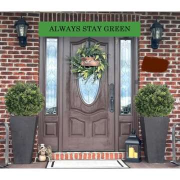 Set of 2 -Pre-Potted Artificial Potted Shrubs UV Resistant,24" Artificial Boxwood Topiary Ball Tree,for Indoor and Outdoor Home Garden