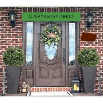 Set of 2 -Pre-Potted Artificial Potted Shrubs UV Resistant,24" Artificial Boxwood Topiary Ball Tree,for Indoor and Outdoor Home Garden