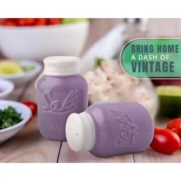 Comfify Vintage Mason Jar Salt & Pepper Shakers - Adorable Kitchen Decor