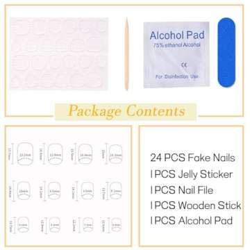 Square Press on Nails Short Fake Nails with Colorful Flower Designs Orange Red Nails Press ons Glossy Glue on Nails Acrylic False Nails Full Cover Stick on Nails for Women 24Pcs
