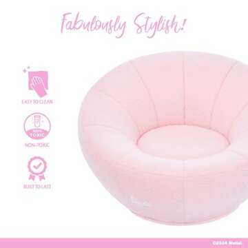 Evolur Barbie I'm Unstoppable Kid's Couch in Pink