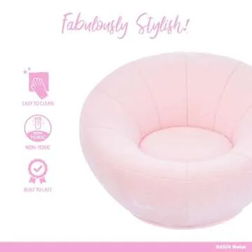 Evolur Barbie I'm Unstoppable Kid's Couch in Pink