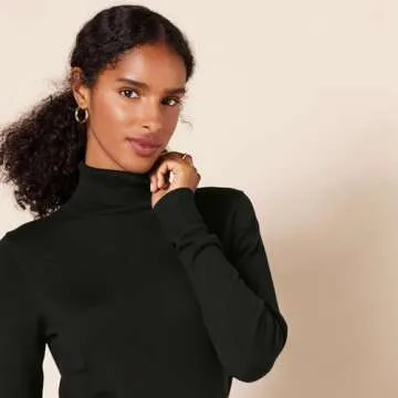 Amazon Essentials Women's Classic-Fit Lightweight Long-Sleeve Turtleneck Sweater (Available in Plus Size), Black, X-Large