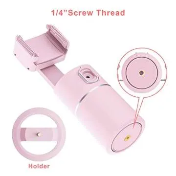 Auto Tracking Phone Holder,360° Rotation Face Body Track Mount,Tracking Tripod for Vlog Shooting Live Streaming,Build-in Battery,No APP Required(Pink)…