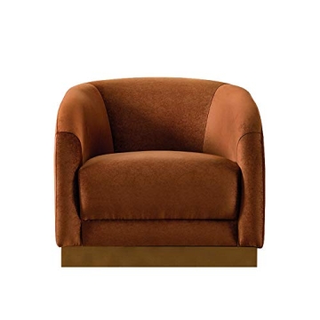 Acanva Mid-Century Modern Accent Chair, Comfortable Velvet Small Single Sofa Reading Armchair with S...