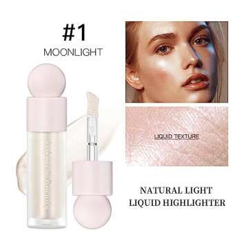 Mysense Liquid Highlighter Makeup, Natural Glow Face Highlighter Stick, Silky Smooth Light Liquid Lu...