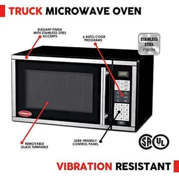TUNDRA MW Series Truck Microwave Oven - Durable 120V RV Truck Countertop Oven with 20L/0.7 ft³ Capacity, 6 Auto-Cook Programs, Child Lock, LCD Display, Control Panel, Timer Function - MW700