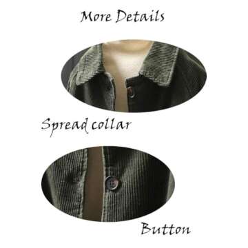 Minibee Women's Corduroy Jackets Long Sleeve Coats Button Down Outwear Tops with Pockets