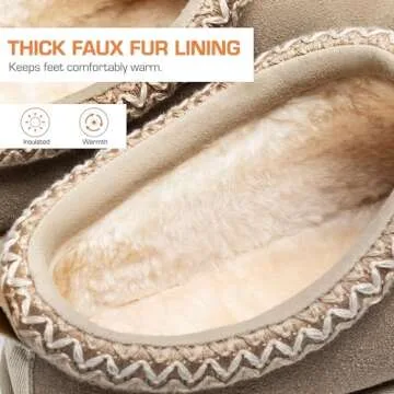 DREAM PAIRS Women's Fuzzy Cozy Slippers Genuine Suede Indoor Outdoor Fluffy Home Comfy Winter Slip On Cute Warm Memory Foam Furry Shoes FuzzyEasy,Size 7,Sand,SDSL2412W