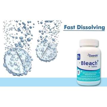 GuardH Bleach Tablets, 40 Count - Multipurpose Cleaning for Laundry, Kitchen Surfaces, Bathroom Tiles, and Toilet Bowls - Liquid Bleach Alternative
