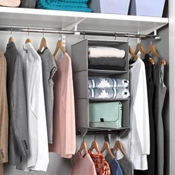 HOLDN’ STORAGE - 3 Shelf Hanging Closet Organizer - Closet Storage and RV Closet Hanging Organizer...
