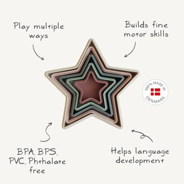Mushie Nesting Stars Toy Crafted in Denmark for Toddlers