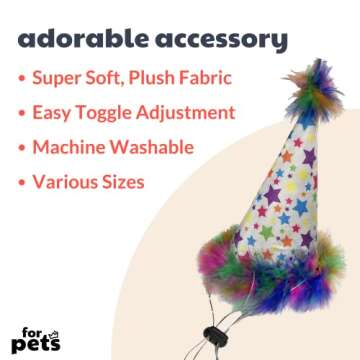 Huxley & Kent Pet Party Hat | Superstar (Small) | Adjustable Birthday Hat for Dogs and Cats | Perfec...