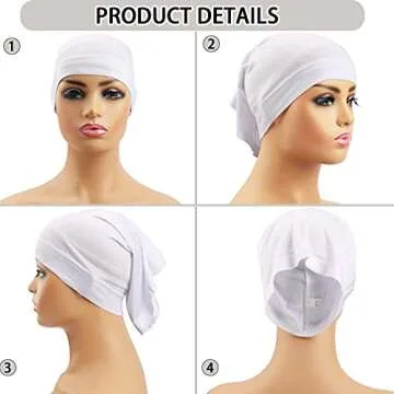 Messen 12 Pieces Under Scarf Hijab Cap Under Caps for Turban Head Wraps Scarf Solid Color Hijab Tube Unisex Stretch Dreadlocks Tube Neck Cover