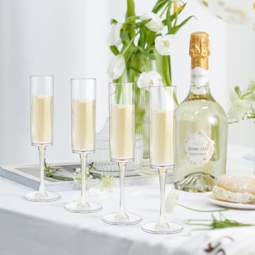 Elegant Plastic Champagne Flutes - 24 Pcs for Parties