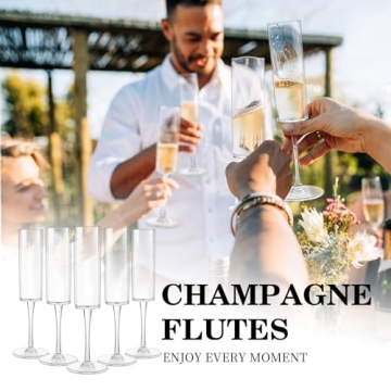 Elegant Plastic Champagne Flutes - 24 Pcs for Parties