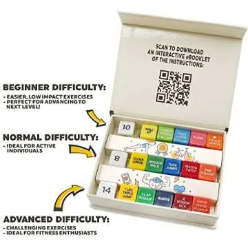 Stack 52 Quick Sweat Fitness Dice. Bodyweight Exercise Workout Game. Designed by a Military Fitness Expert. Video Instructions Included. No Equipment Needed. Burn Fat Build Muscle. (2019 Box Set)