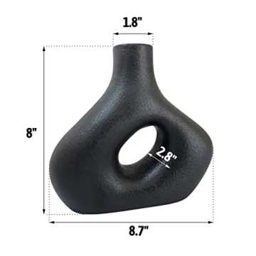 Circle Vase - Modern Black Ceramic for Home Decor