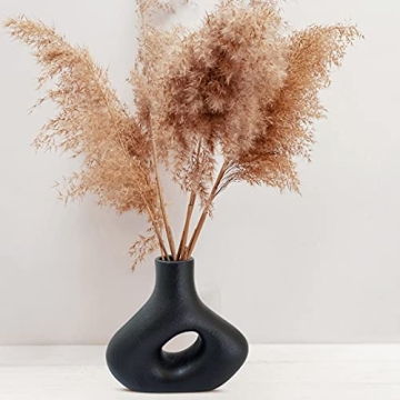 Circle Vase - Modern Black Ceramic for Home Decor